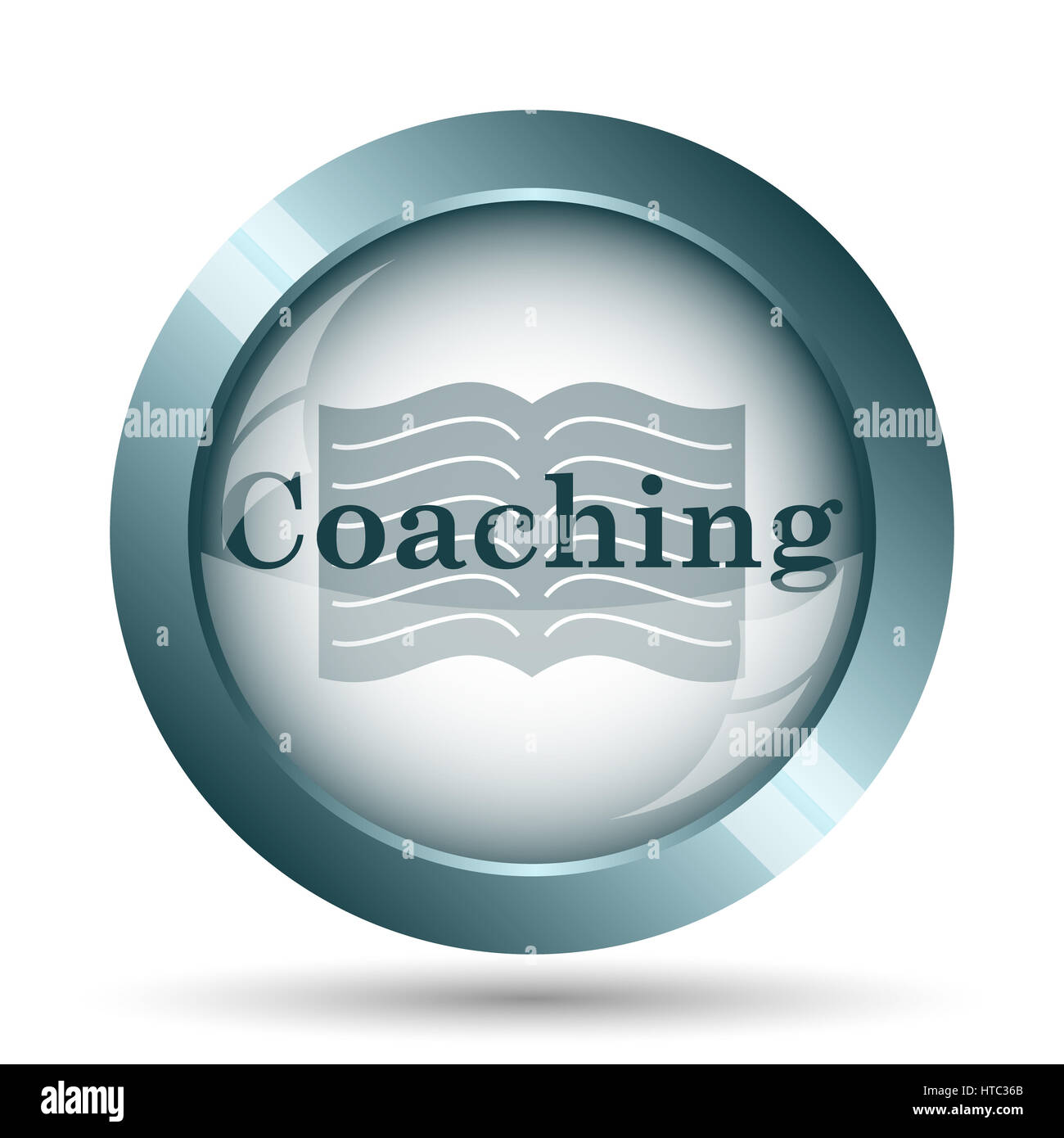Coaching icon. Internet button on white background Stock Photo - Alamy