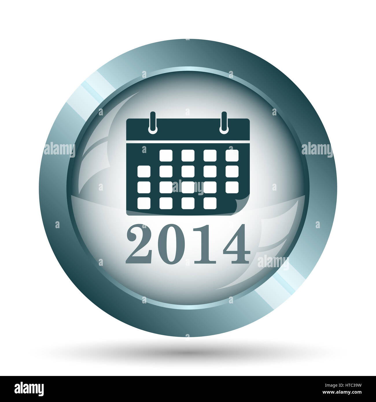 2014 calendar icon. Internet button on white background Stock Photo - Alamy