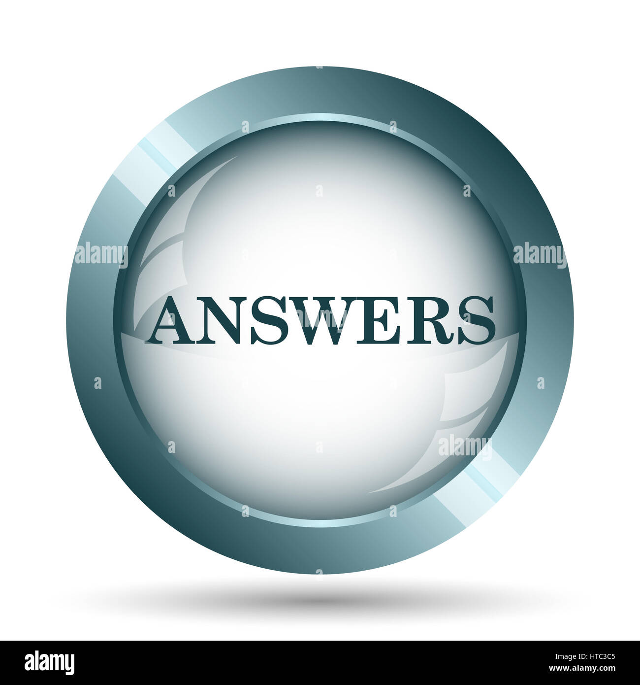Answers icon. Internet button on white background Stock Photo - Alamy