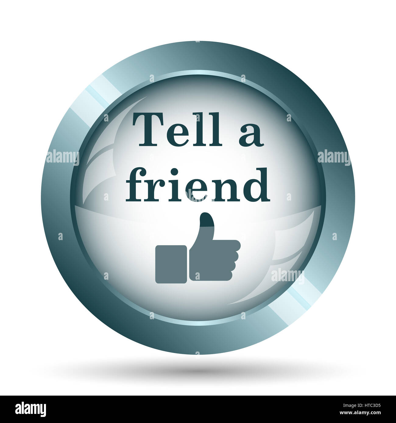 Tell a friend icon. Internet button on white background Stock Photo - Alamy