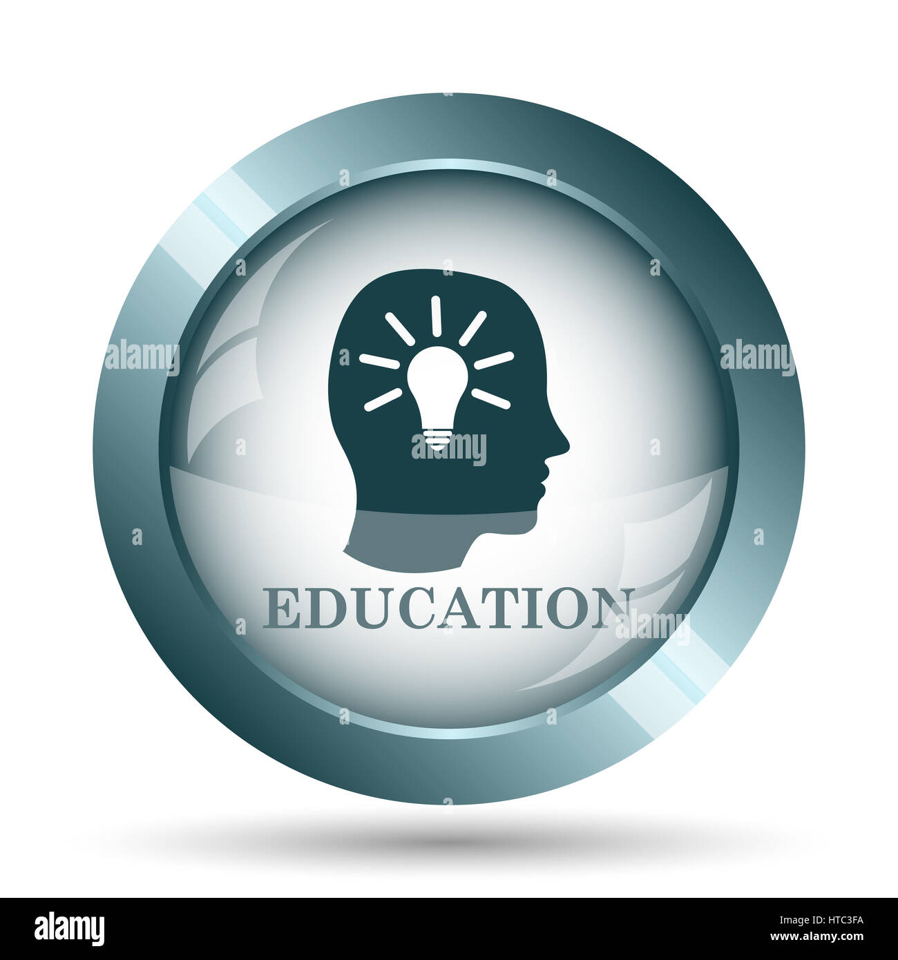 Education icon. Internet button on white background Stock Photo - Alamy