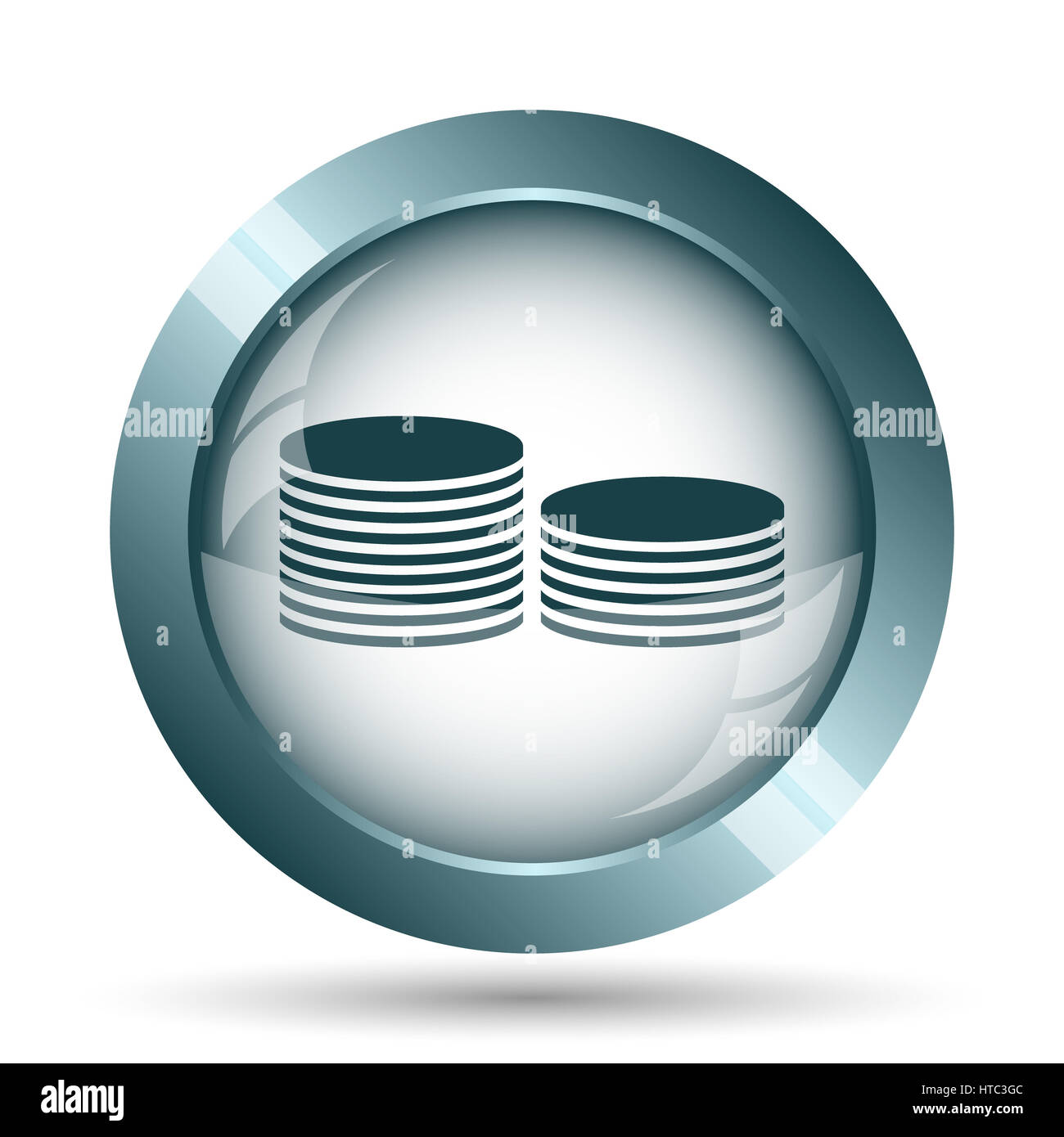 Coins.Money icon. Internet button on white background Stock Photo - Alamy