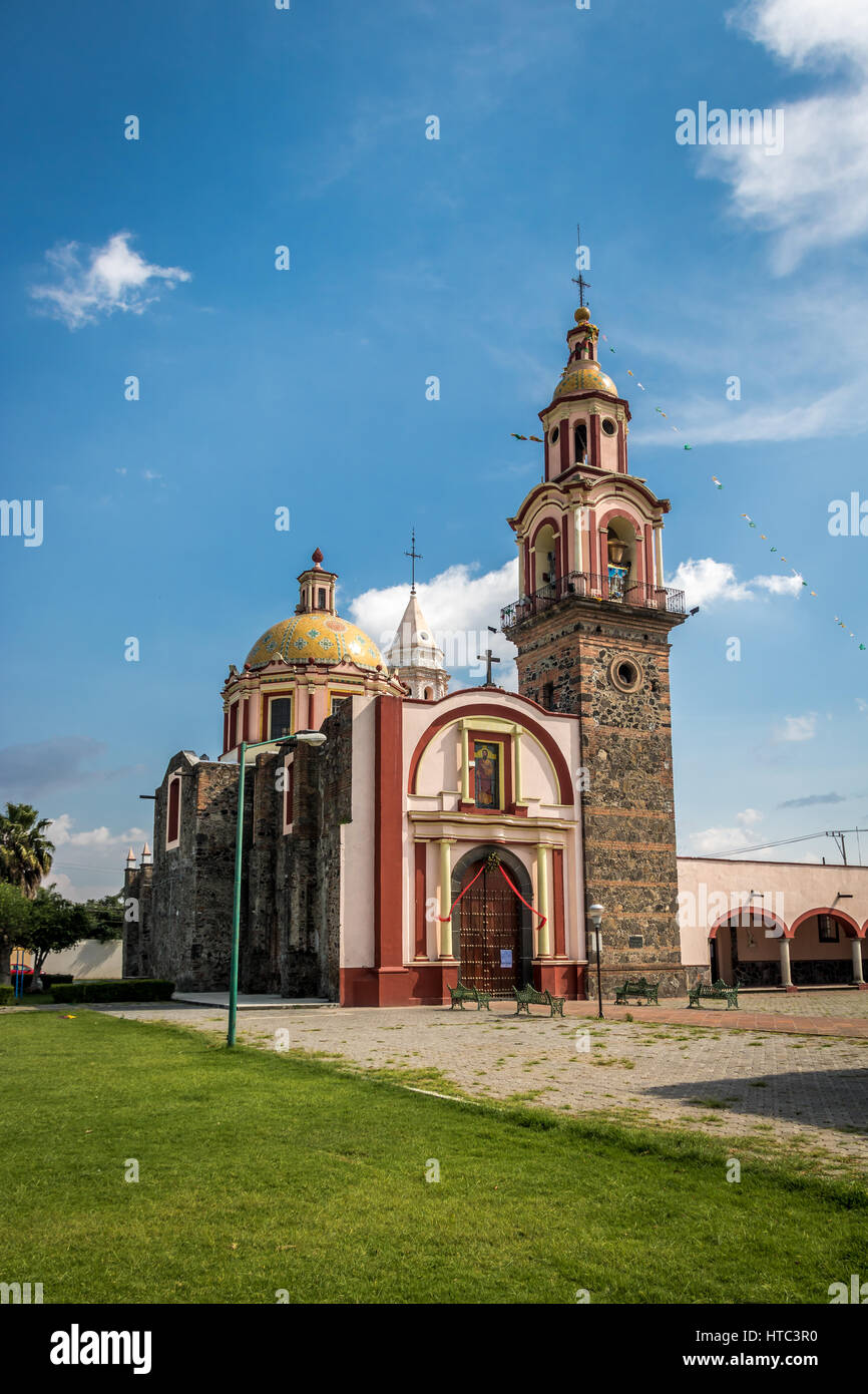 San Pablo Tecamac Church - Cholula, Puebla, Mexico Stock Photo