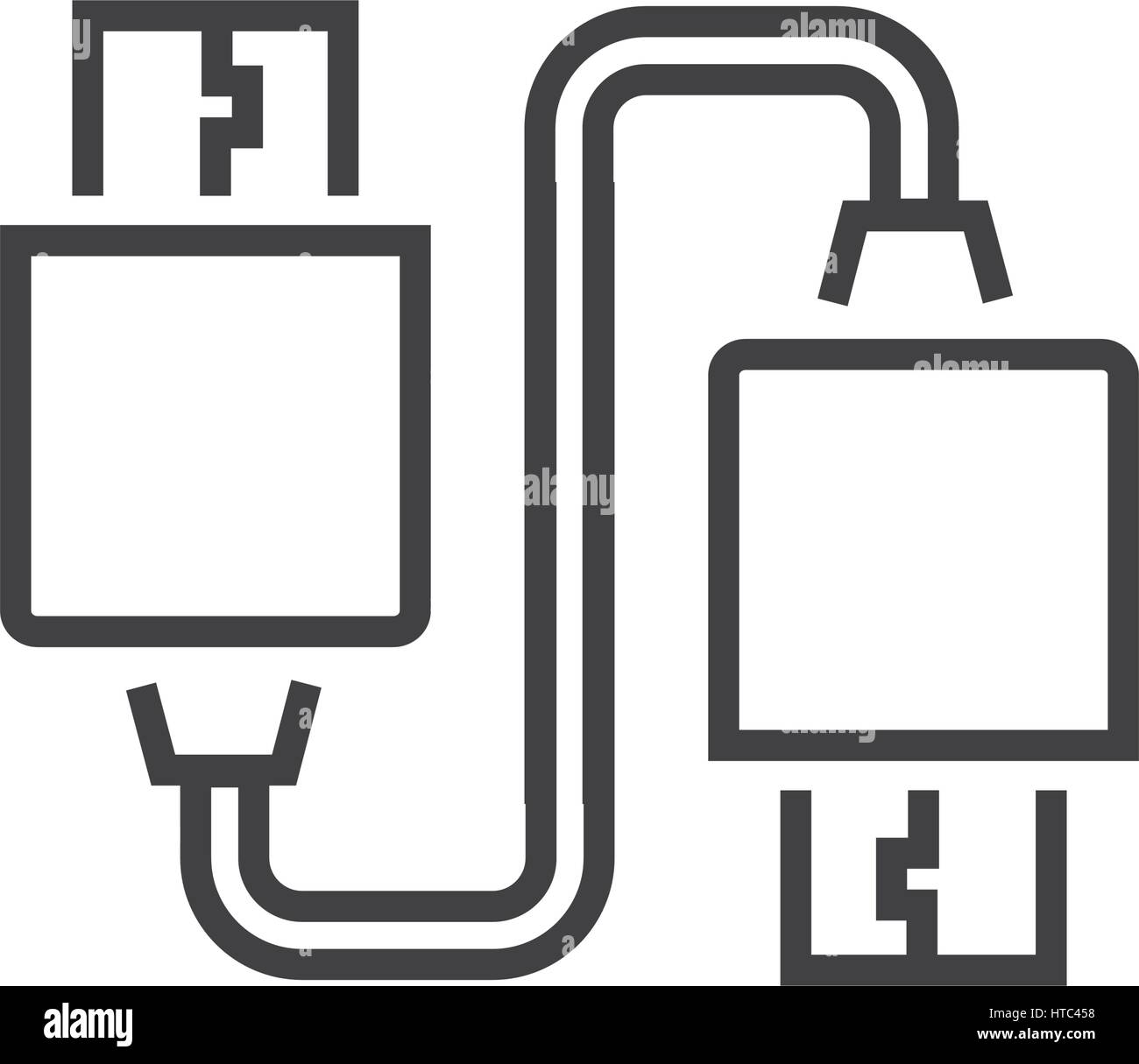 Twin Usb Adapter Line Icon Stock Vector Image And Art Alamy