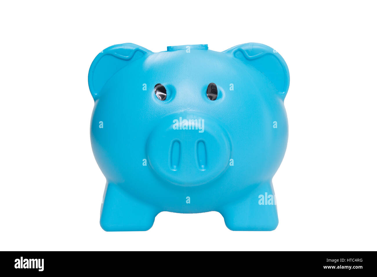 Blue piggy bank isolated on white background Stock Photo - Alamy