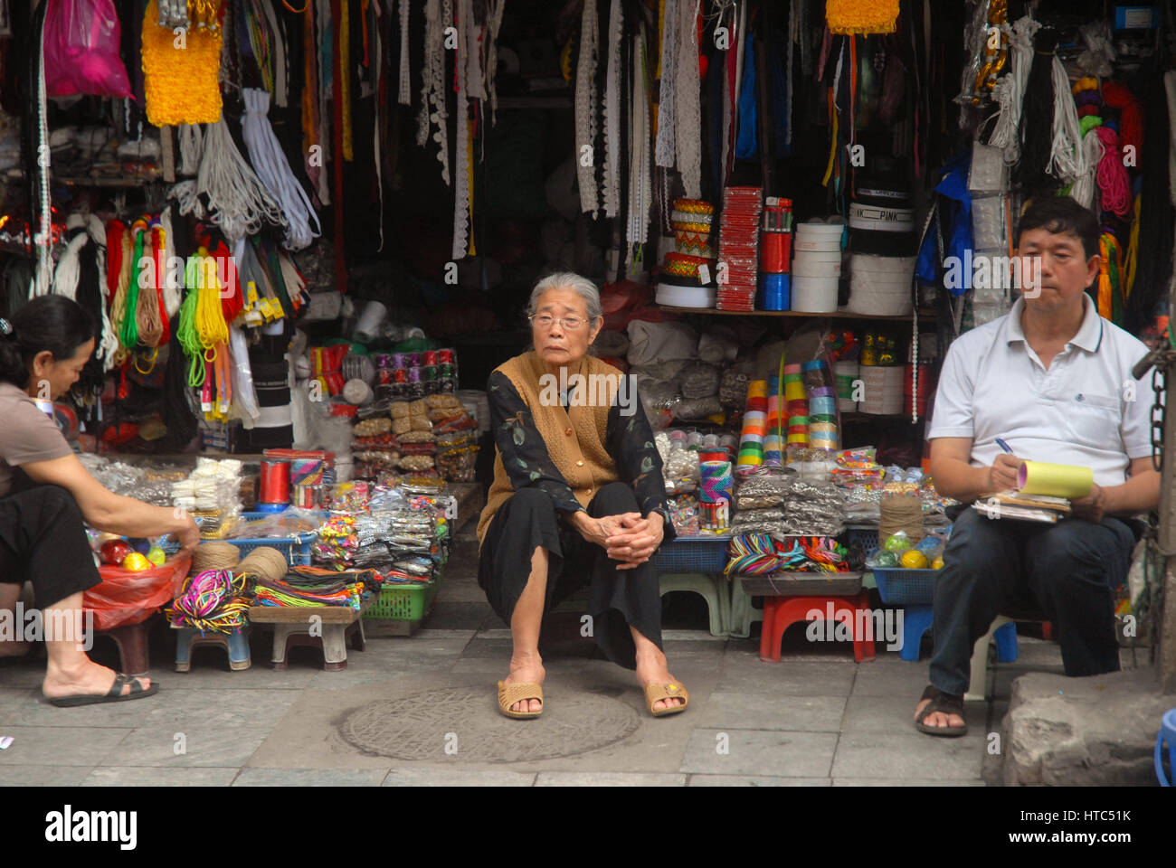 Street Traders, Hanoi, Vietnam. Stock Photo