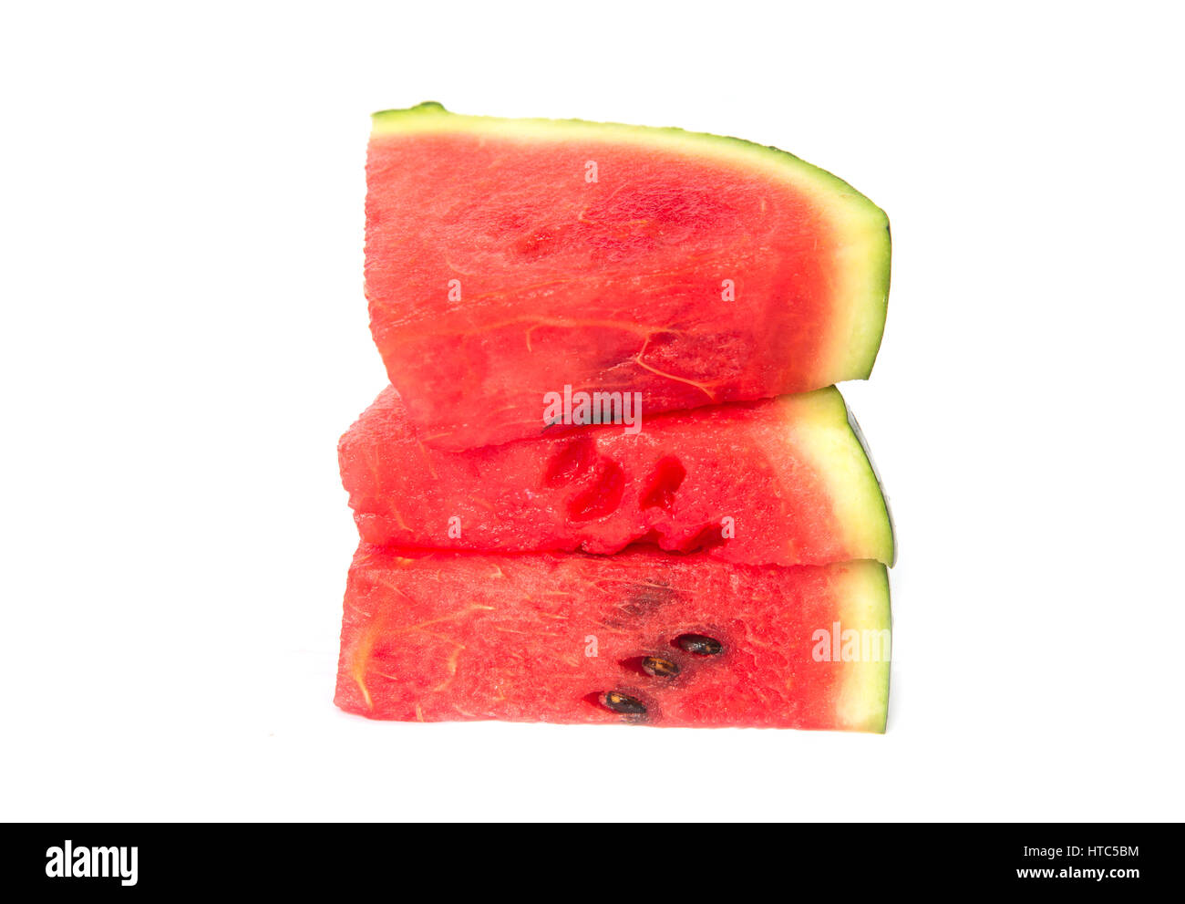 Sliced ripe watermelon isolated on white background Stock Photo - Alamy