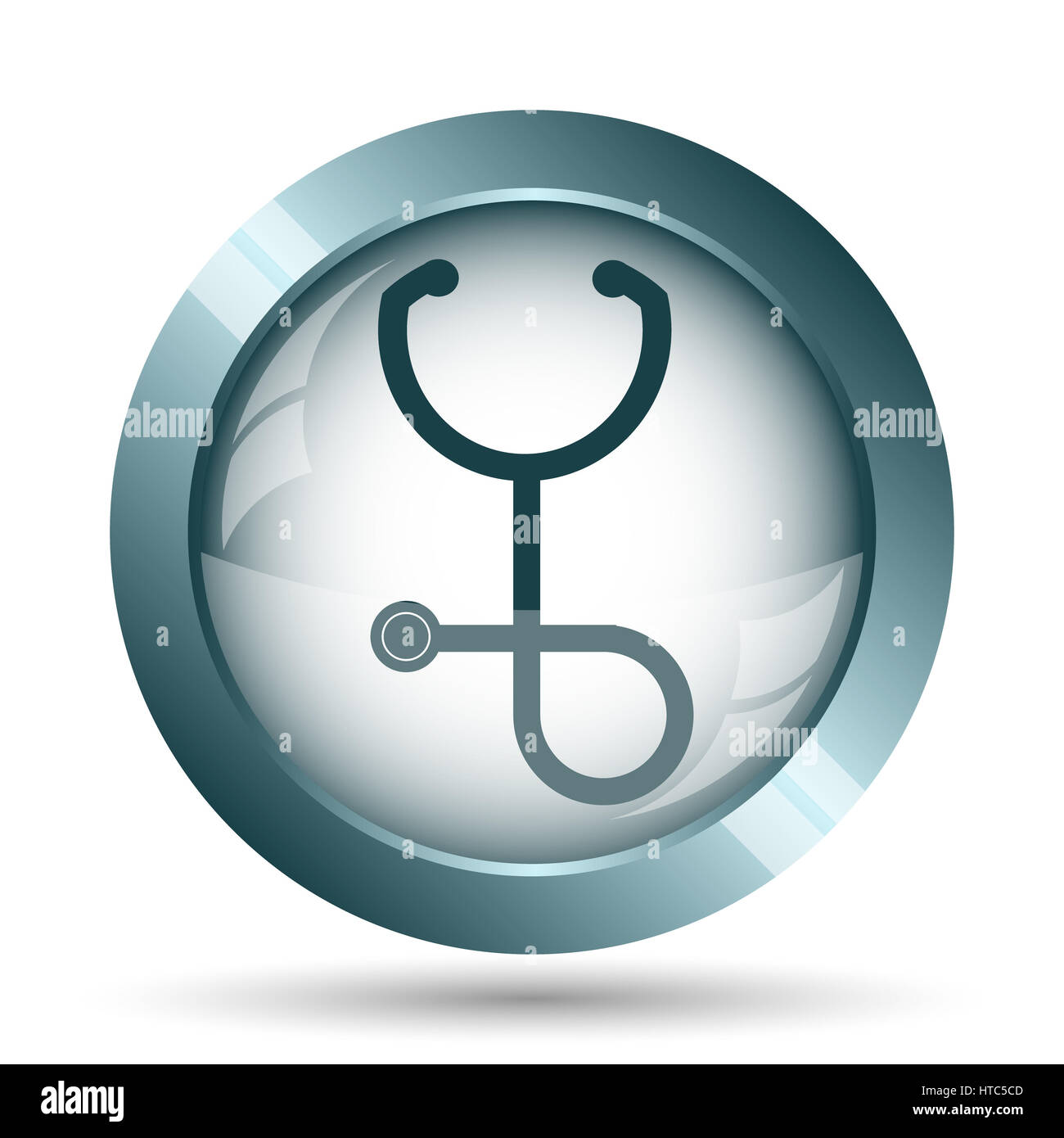 Stethoscope icon. Internet button on white background Stock Photo - Alamy