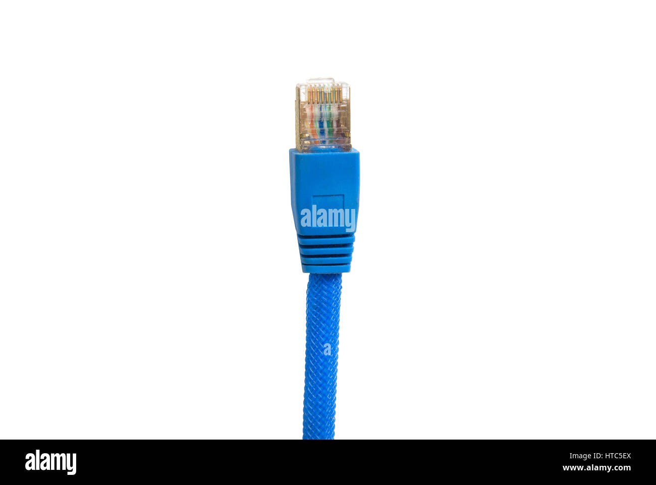 Blue network cable isolated on white background Stock Photo