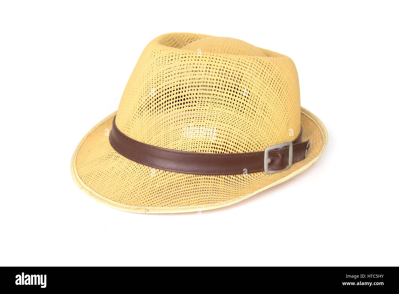 Vintage Straw hat fasion isolated on white background Stock Photo - Alamy
