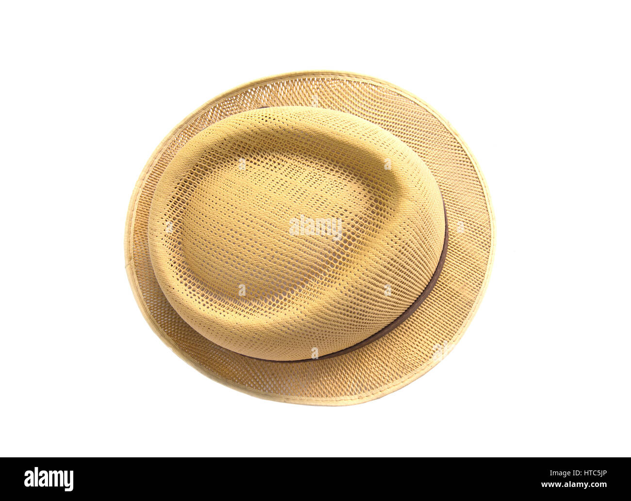 Vintage Straw hat fasion isolated on white background Stock Photo - Alamy