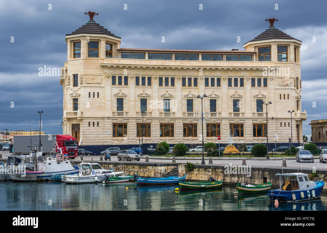 Old Post Office building on the Ortygia island, historical part of