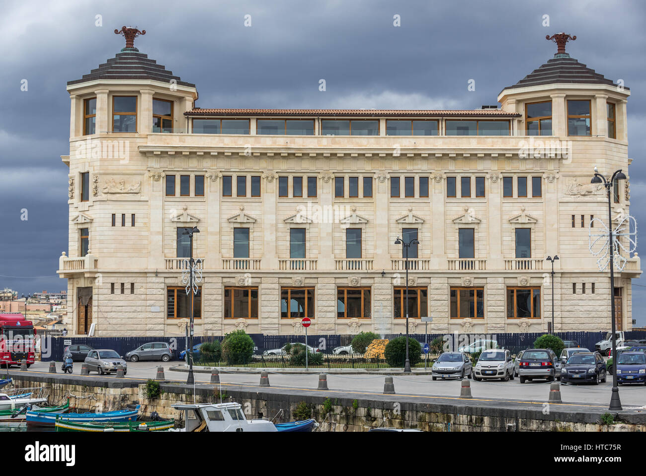Old Post Office building on the Ortygia island, historical part of