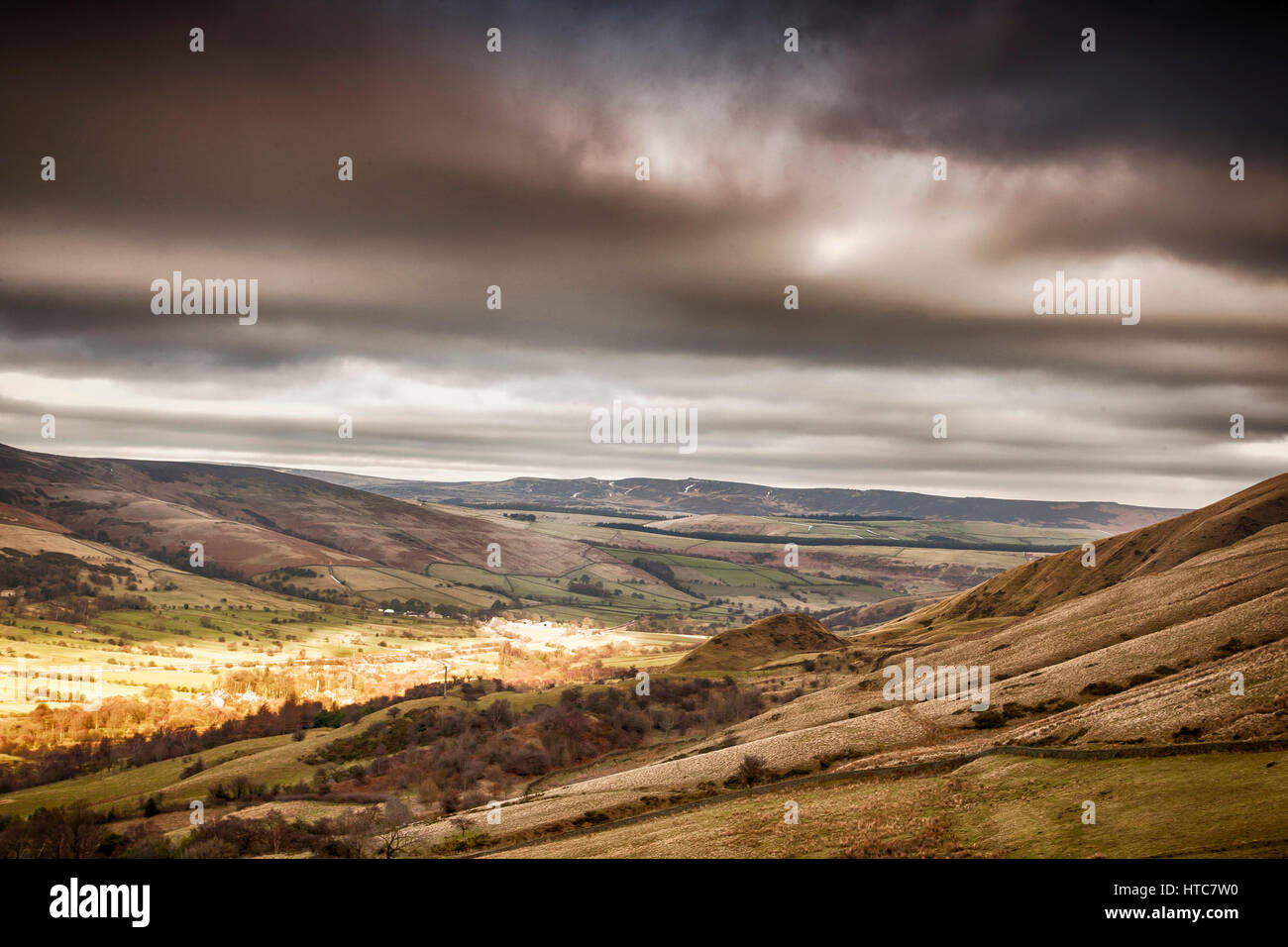 stunning lanscape of Peak District National Park, Derbyshire, England Stock Photo