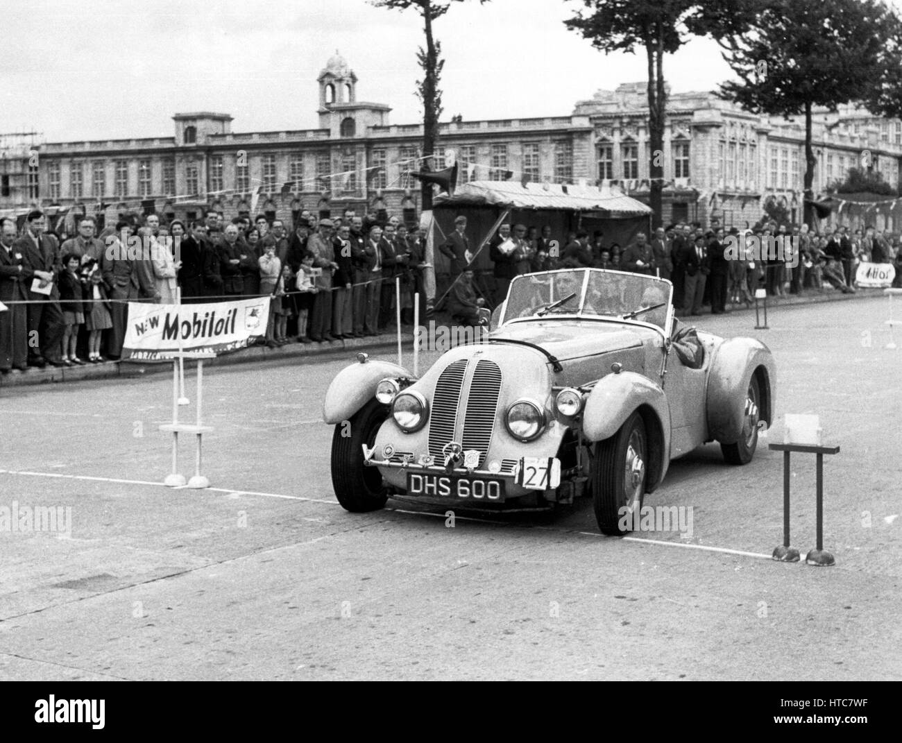 12th July 1952 Welsh rally. 1947 Healey 2.4 special. G.A. Lewis Stock Photo