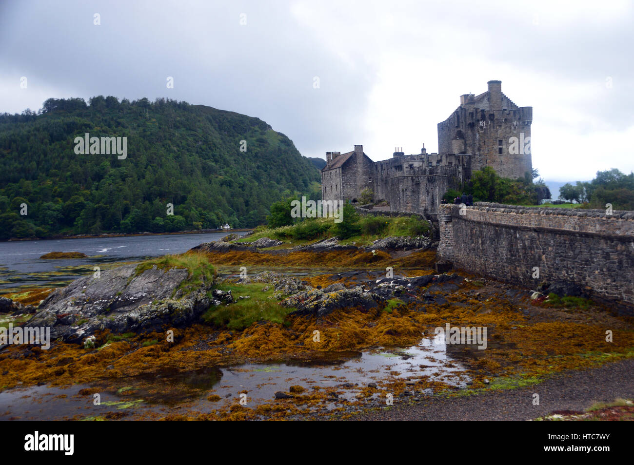 The Bridge to Eilean Donan Castle on the Road to the Isles in the Scottish Highlands. Stock Photo