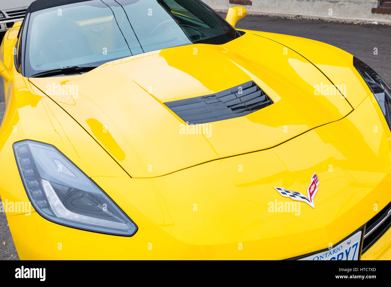 Chevrolet Corvette Stingray C7 Front Detail Stock Photo
