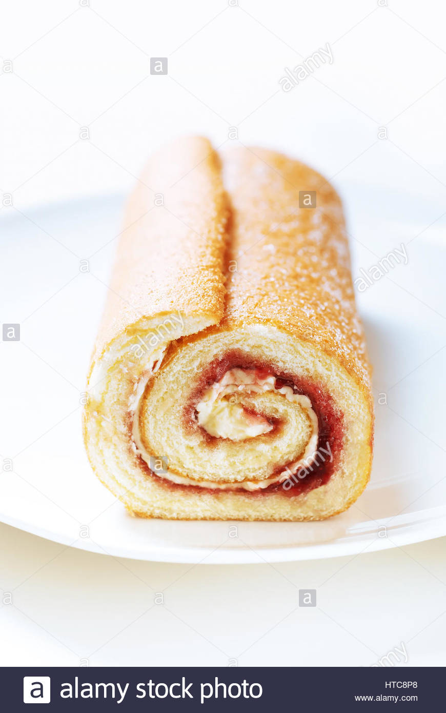 Jam Cream Swiss Roll High Resolution Stock Photography and Images Alamy