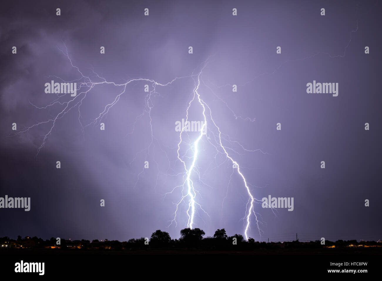 Lightning storm Stock Photo