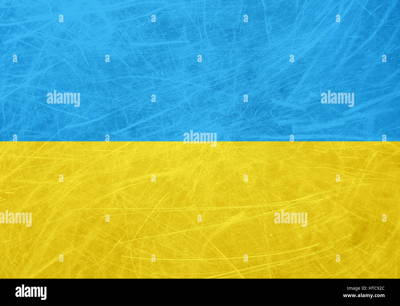 A grunge flag of Ukraine. Blue and yellow horizontal lines Stock Photo