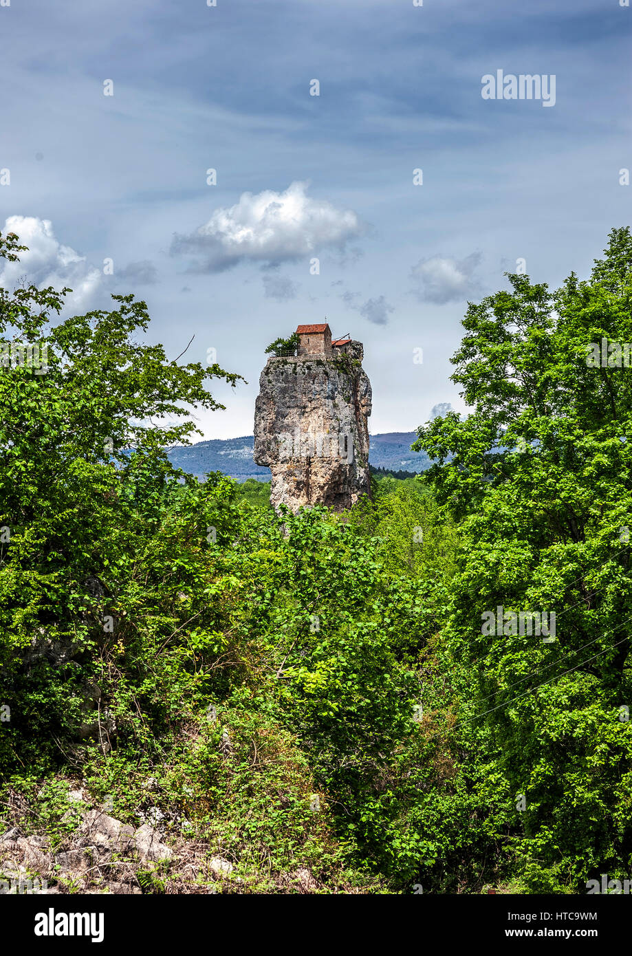 Georgia. Man's monastery near the village of Katskhi . The church and ...