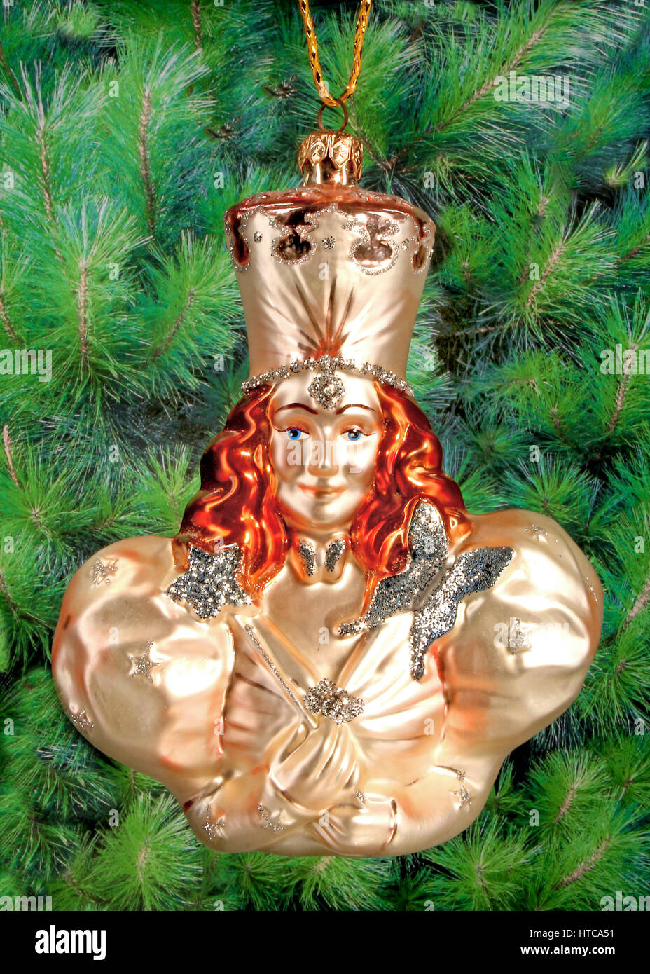 Christmas bauble in the shape of the Good Witch from the Wizard of Oz Stock Photo