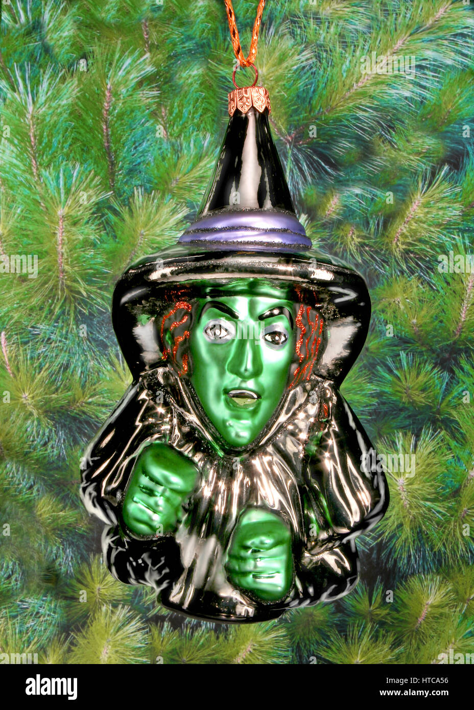 Christmas bauble in the shape of the Wicked Witch from the Wizard of Oz Stock Photo