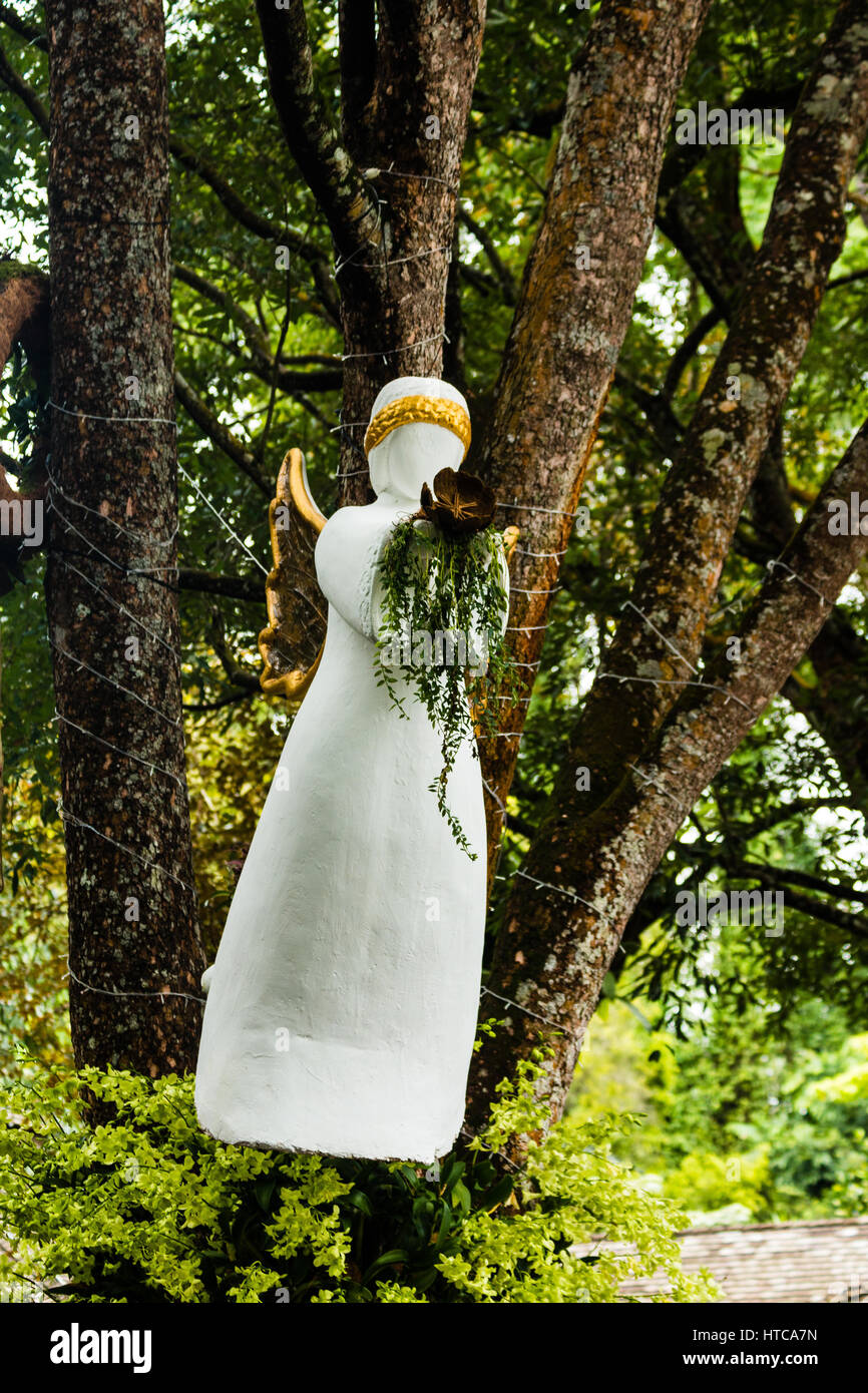 Christmas angel, Clock Tower, National Orchid Garden, Singapore, Asia Stock Photo
