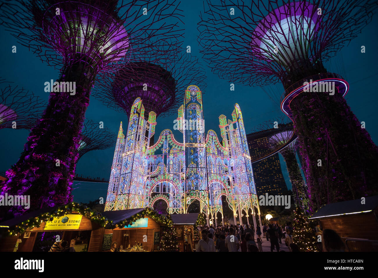 Singapore christmas gardens by the bay hires stock photography and