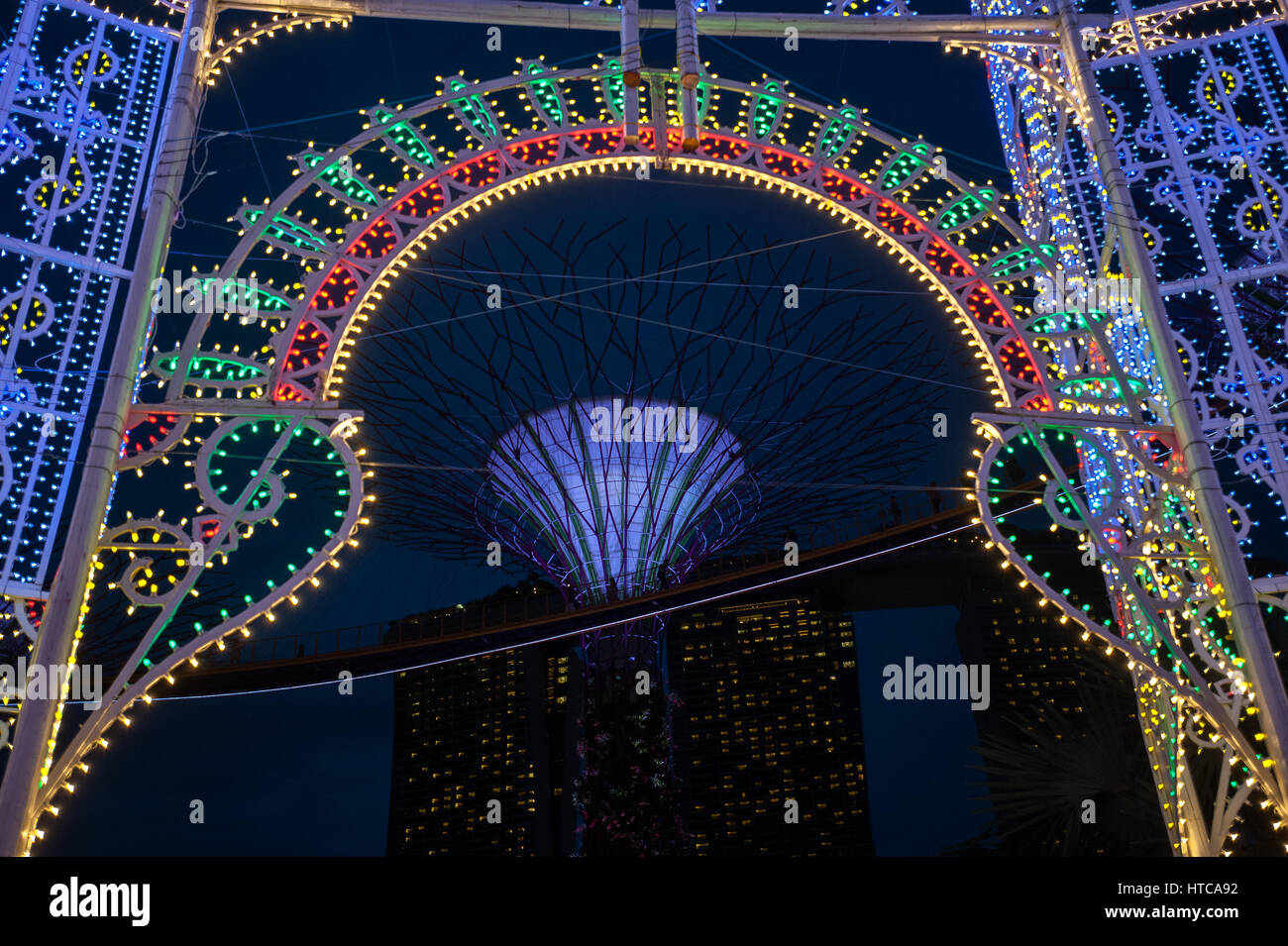 Singapore christmas lights gardens hires stock photography and images