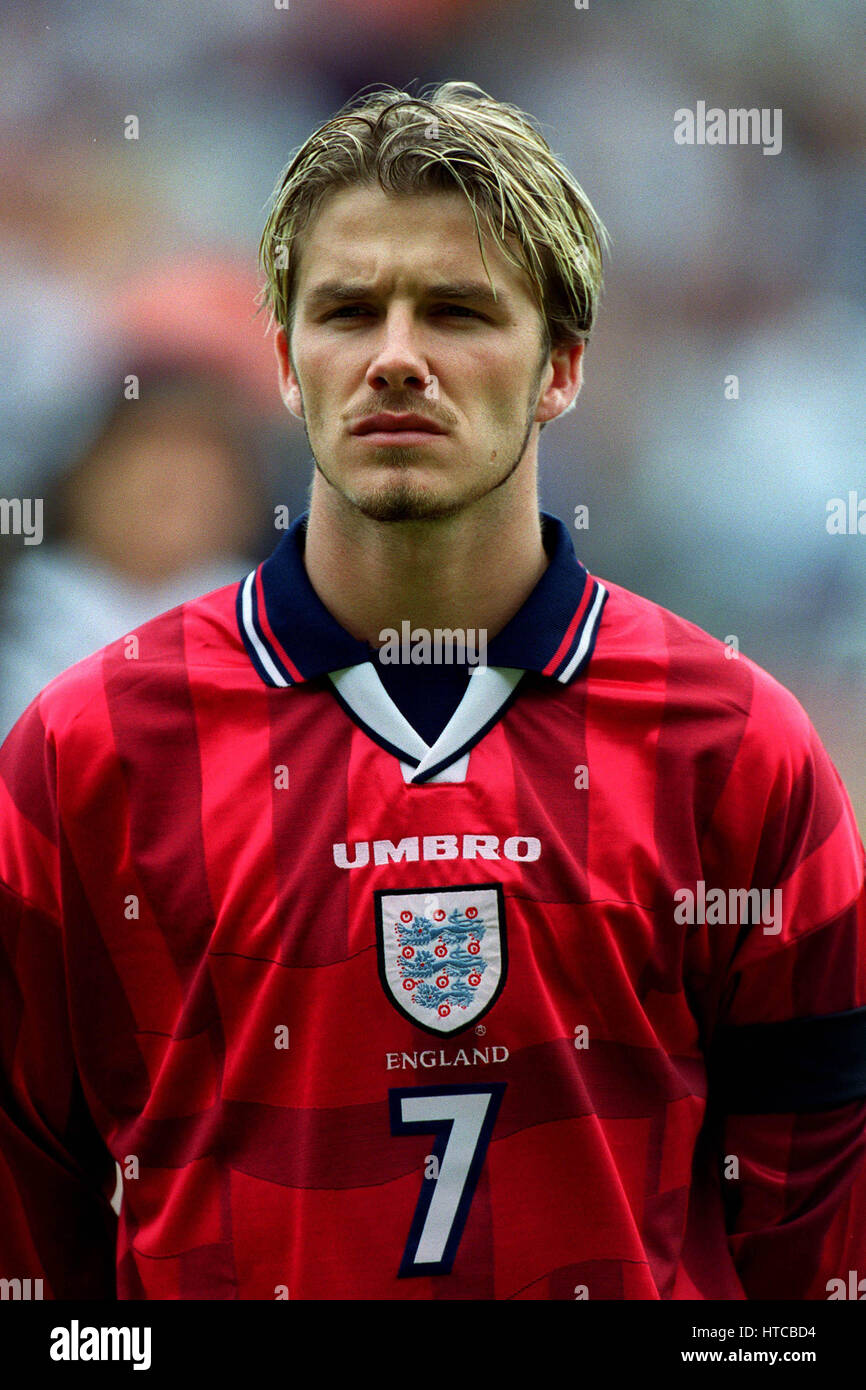 DAVID BECKHAM ENGLAND & MANCHESTER UNITED FC 05 June 1999 Stock Photo