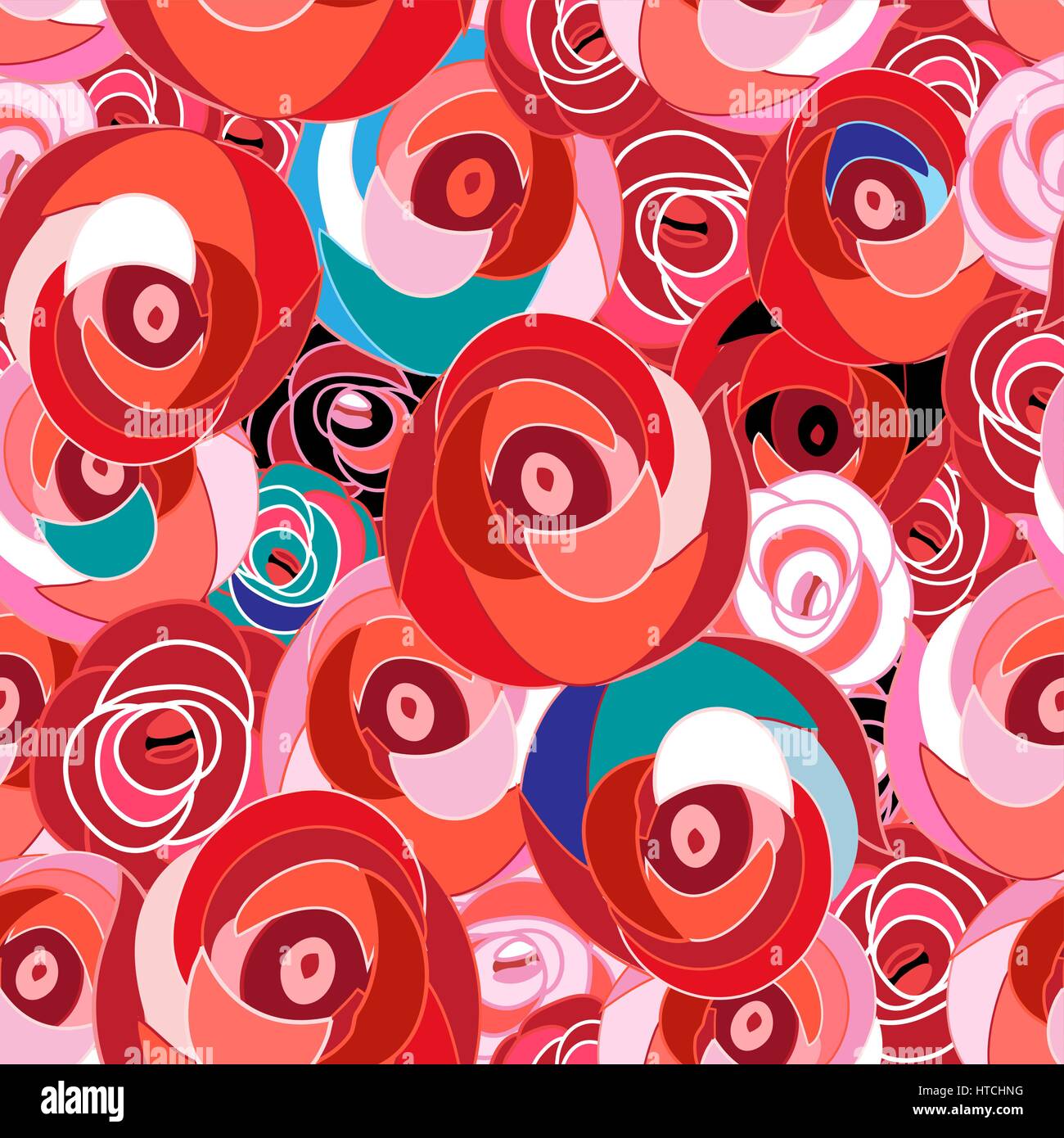 Bright beautiful seamless pattern of red roses Stock Vector Image & Art ...