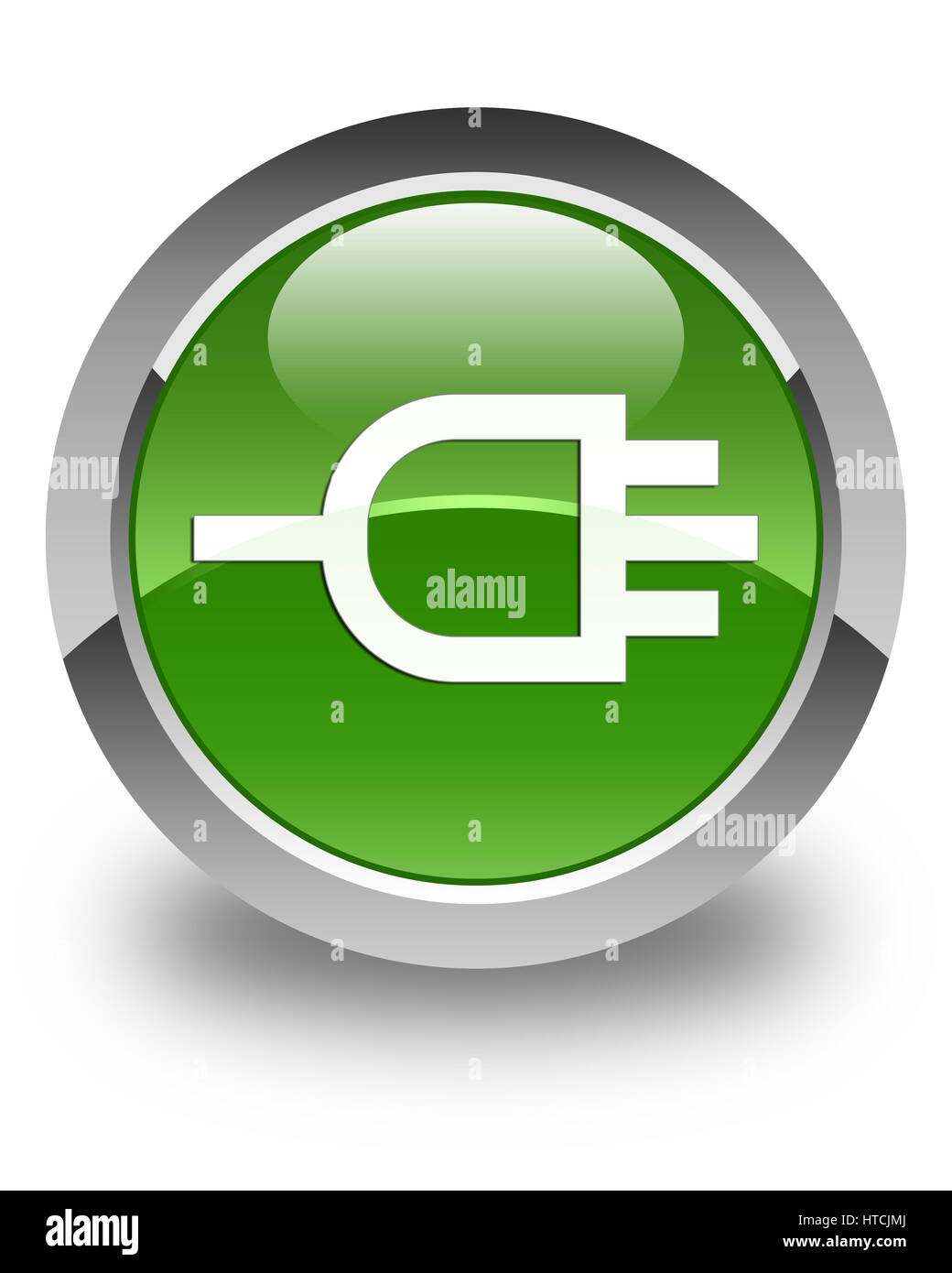 Connect icon isolated on glossy soft green round button abstract ...