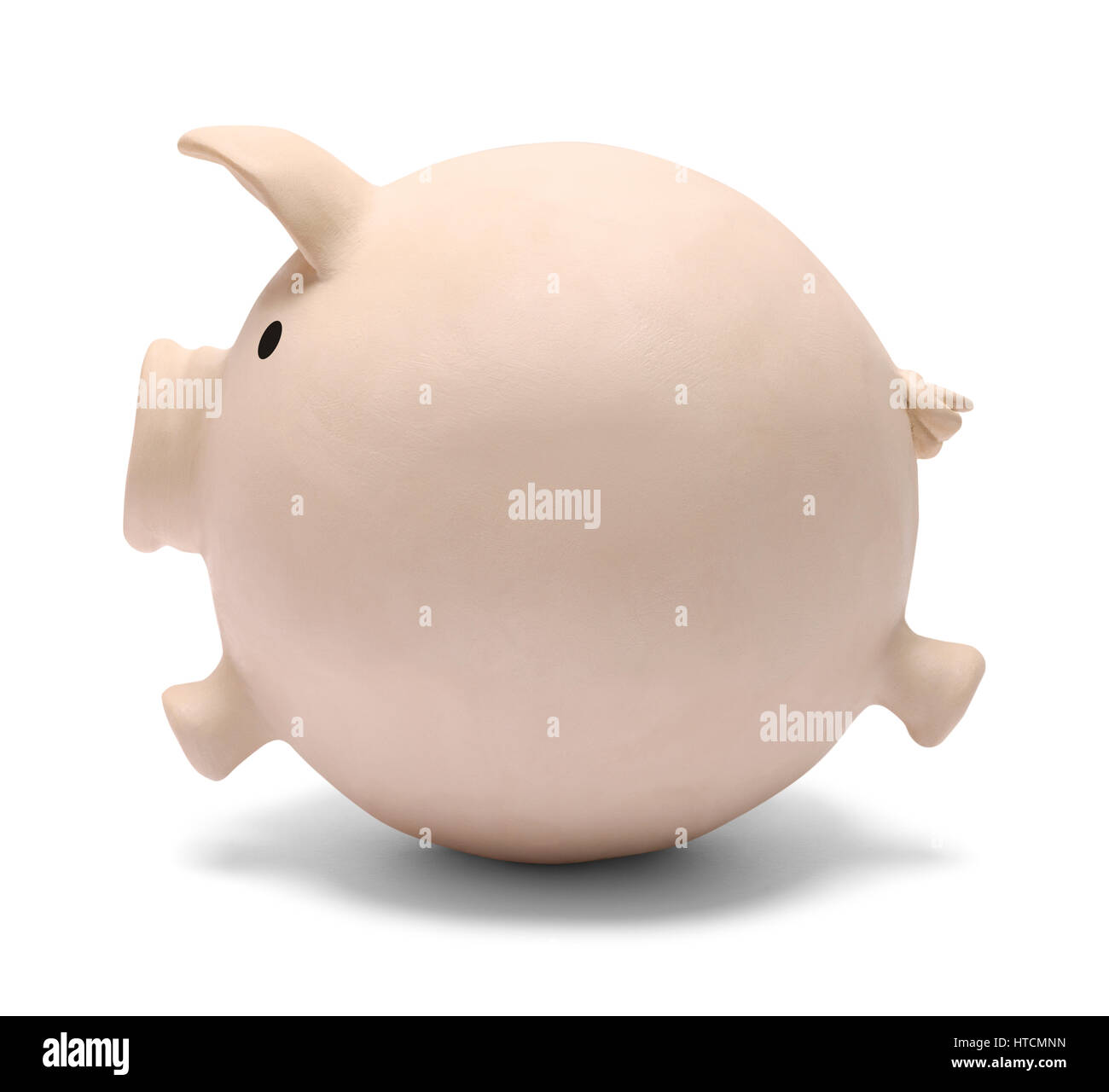 Huge Full Piggy Bank Isolated on White Background. Stock Photo