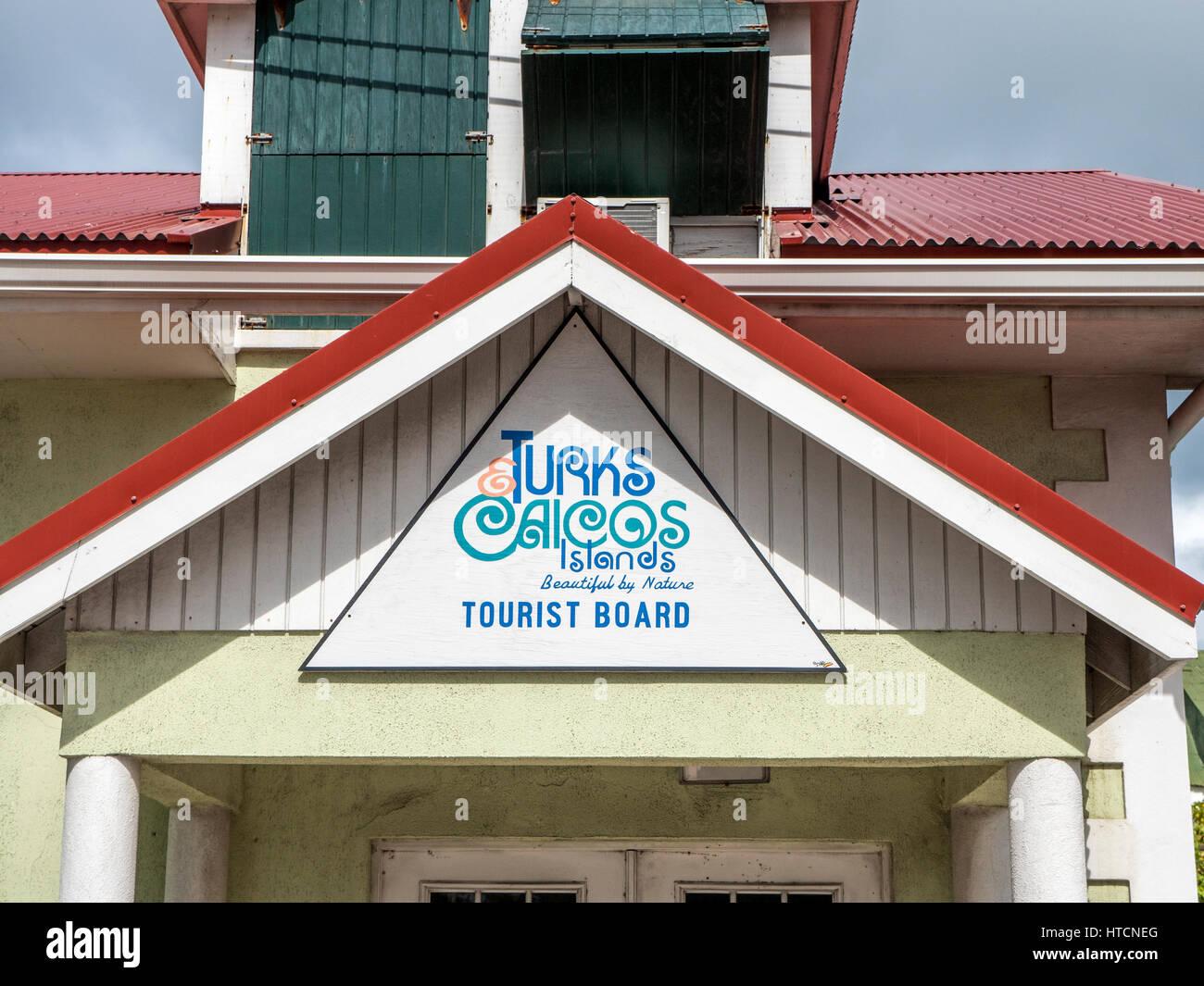 The Turks And Caicos Tourist Board Office In Cockburn Town, Grand Turk, Turks And Caicos Islands BWI Stock Photo