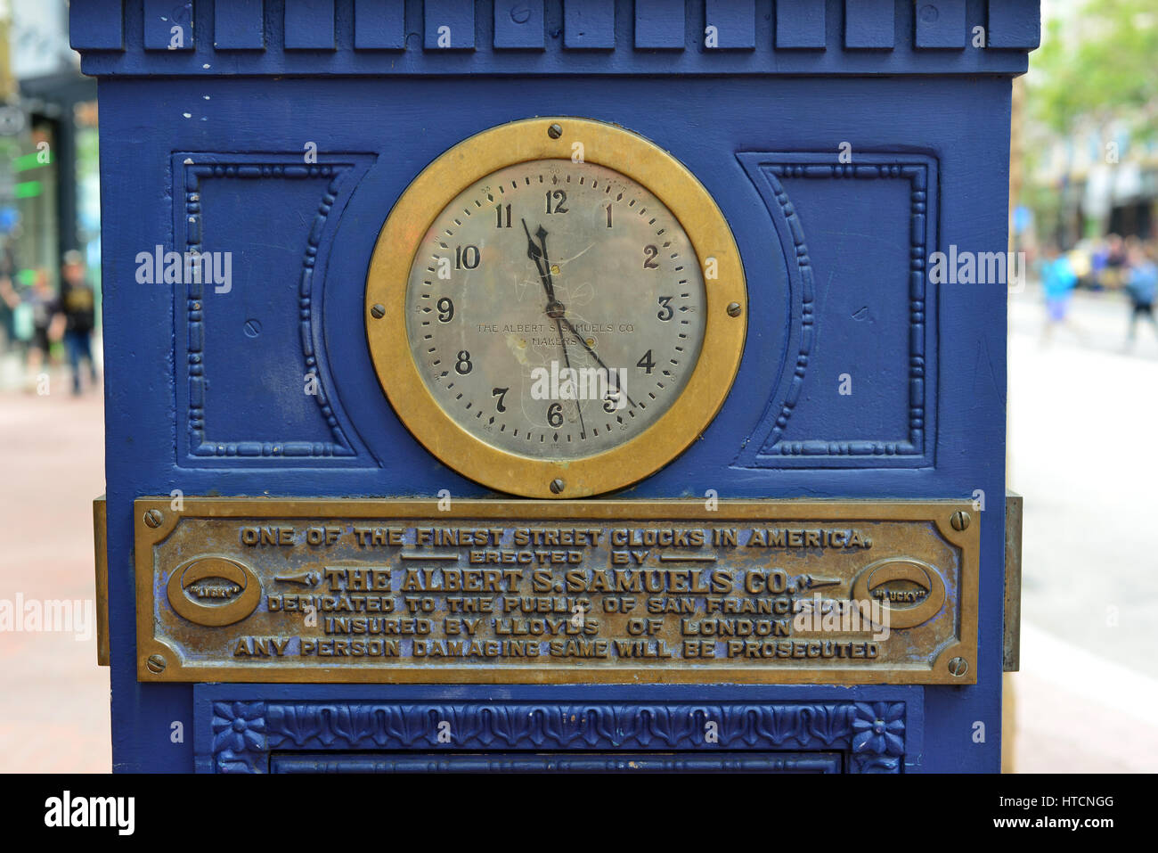 Albert Samuels clock in Market Street San Francisco Stock Photo Alamy