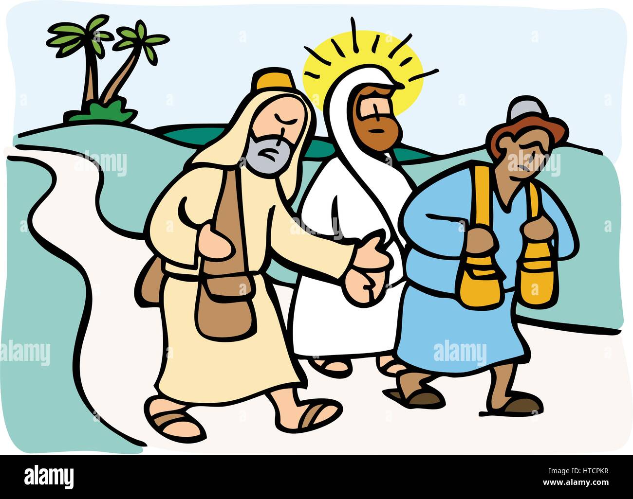 jesus walking with disciples animated