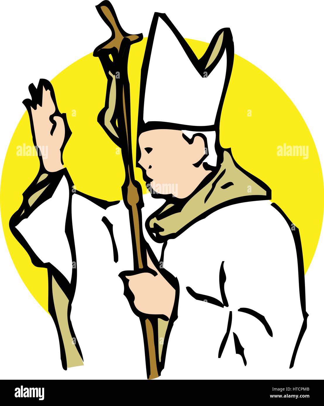 The Pope, leader of the Roman Catholic Church. Stock Vector
