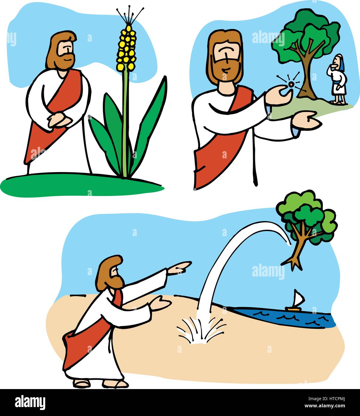 Jesus parables about the size of faith: mustard, seeds, trees and wheat  Stock Vector Image & Art - Alamy