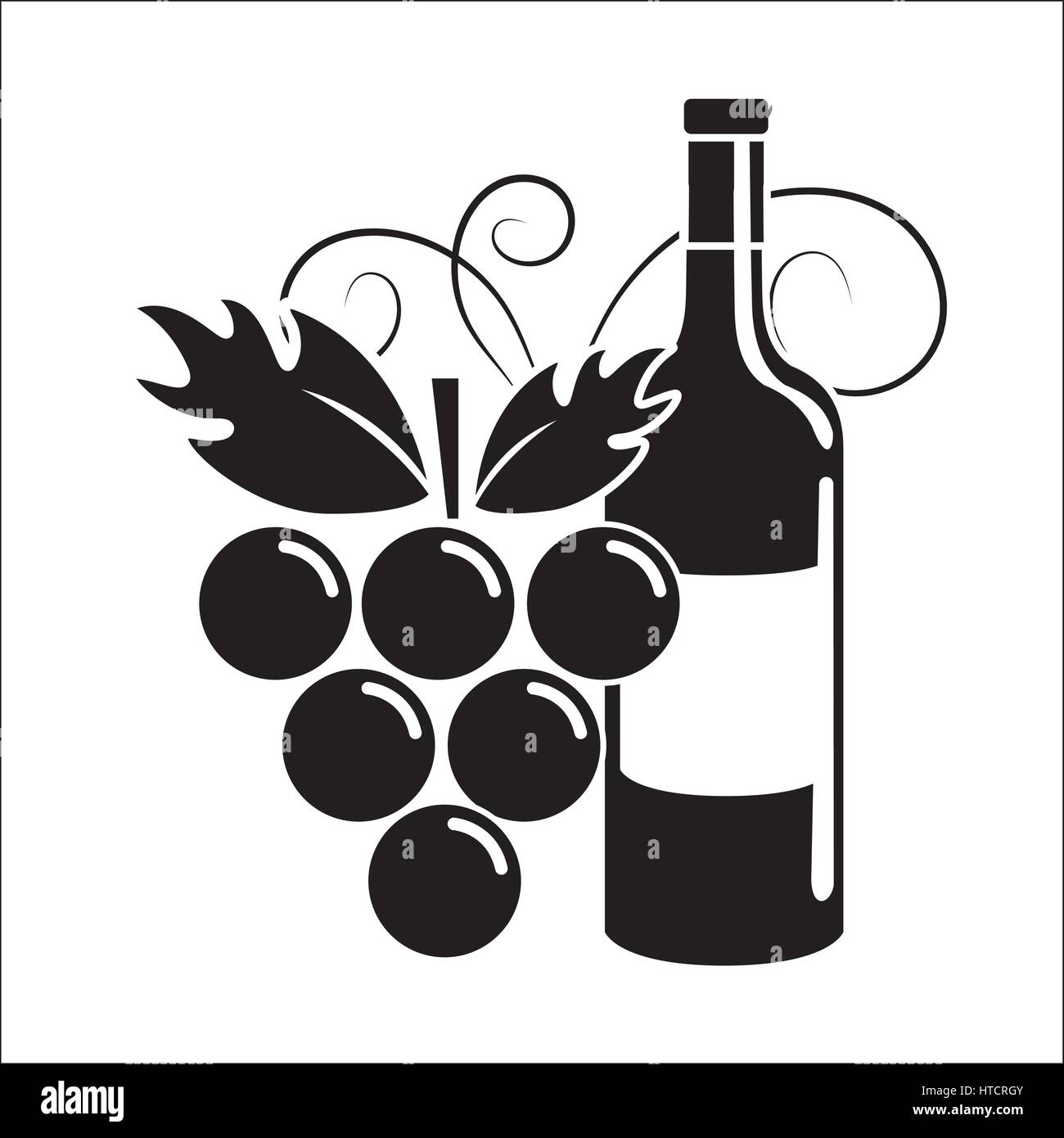 bottle of wine with grape icon Stock Vector Image & Art - Alamy