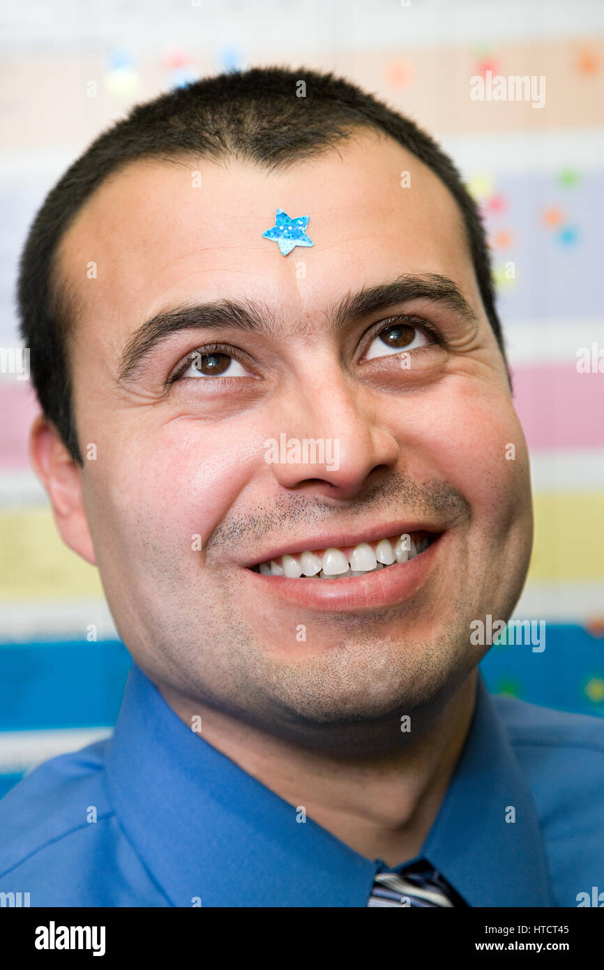 Man with star on his forehead Stock Photo Alamy