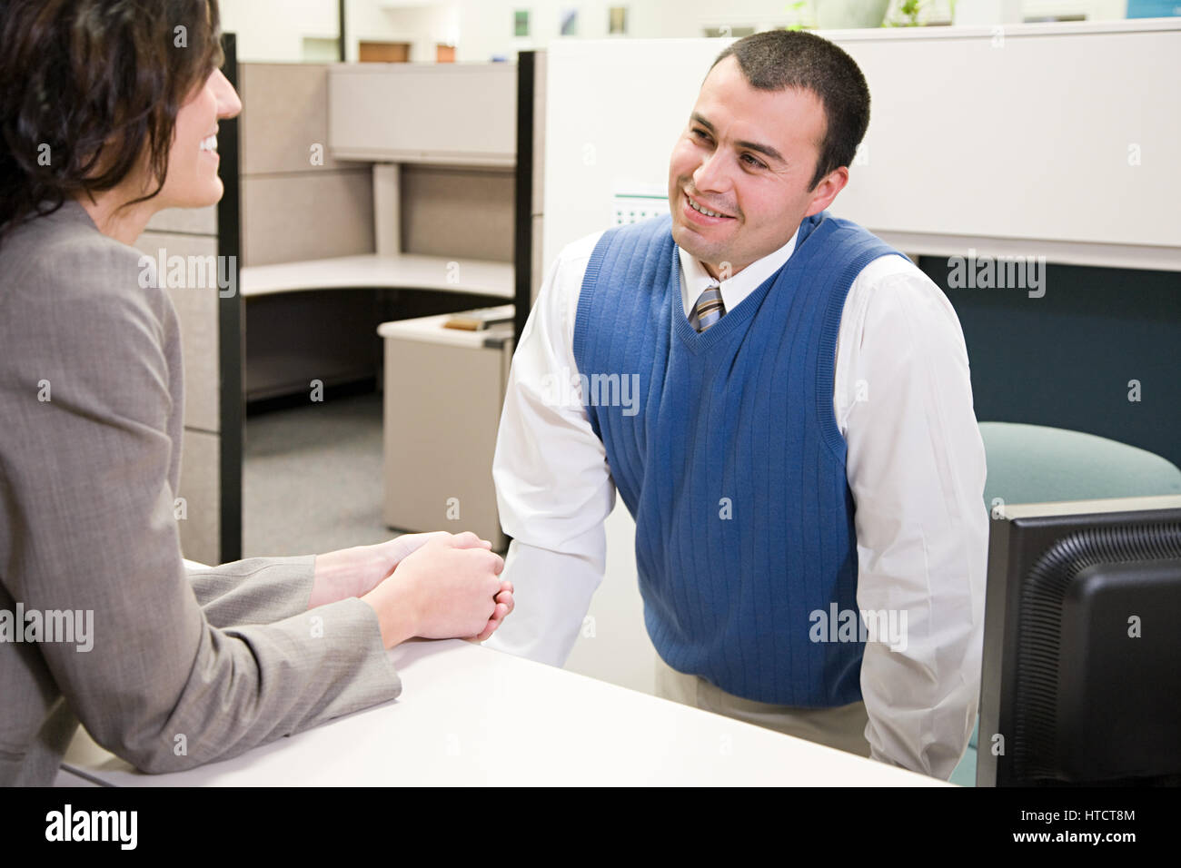 Woman and man in office Stock Photo - Alamy