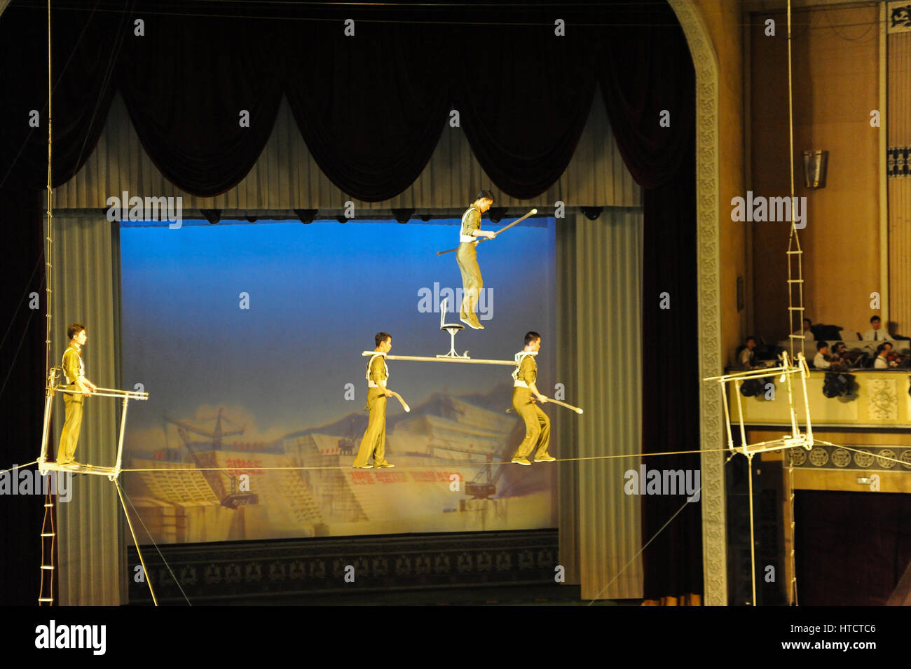 North korea an acrobatic performance at the pyongyang military circus ...