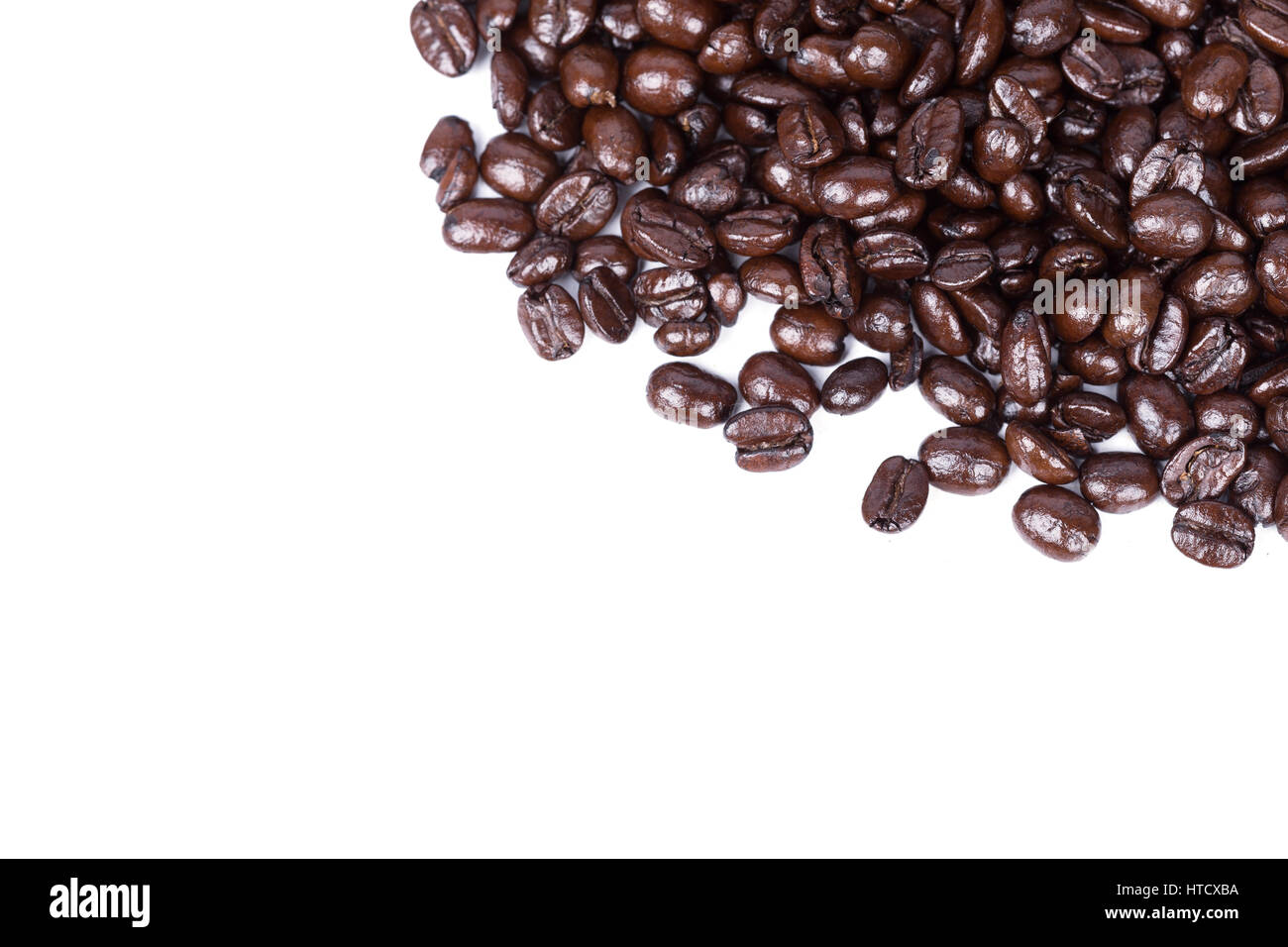 Coffee beans isoalted on white background blank for text Stock Photo ...