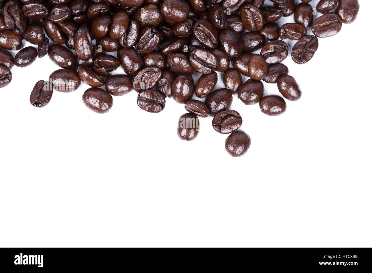 Coffee beans isoalted on white background blank for text Stock Photo ...