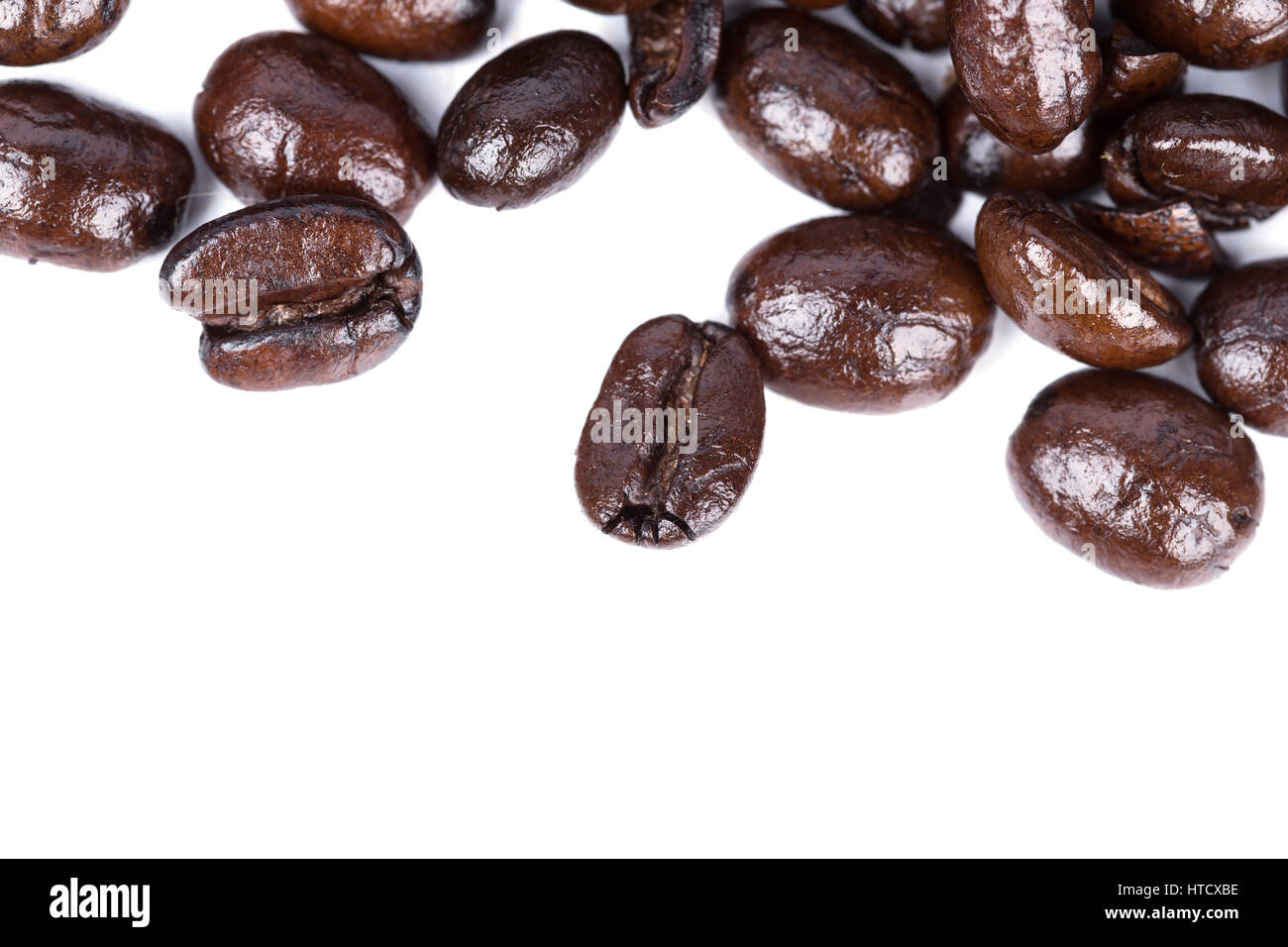 Coffee beans isoalted on white background blank for text Stock Photo ...