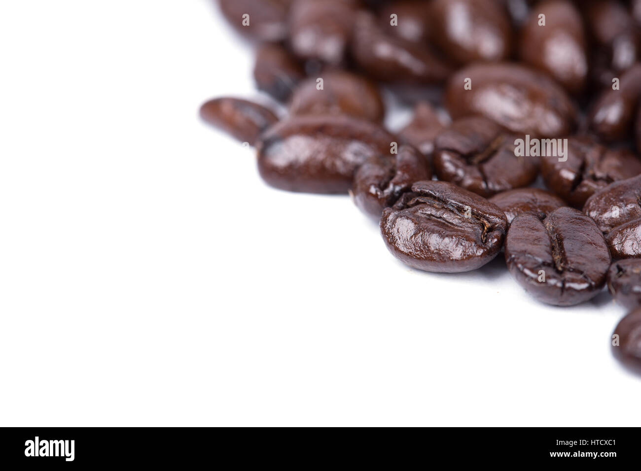 close up Coffee beans isoalted on white background blank for text Stock ...