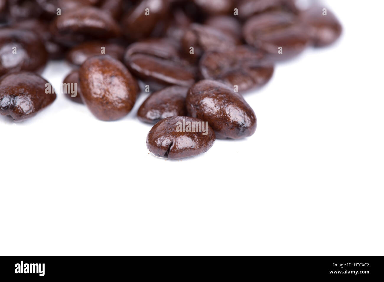 Coffee beans isoalted on white background blank for text Stock Photo ...
