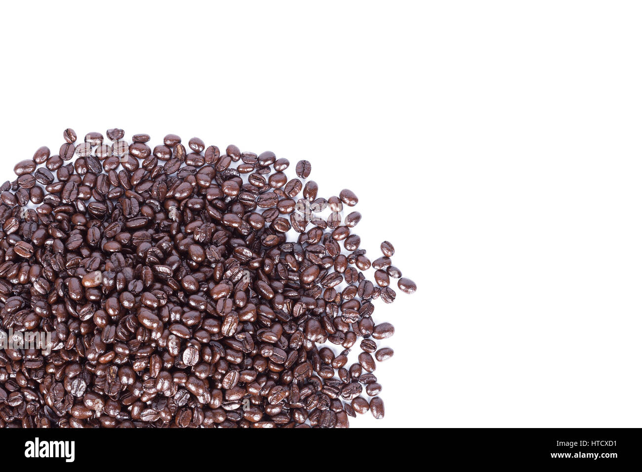 Coffee beans isoalted on white background blank for text Stock Photo ...