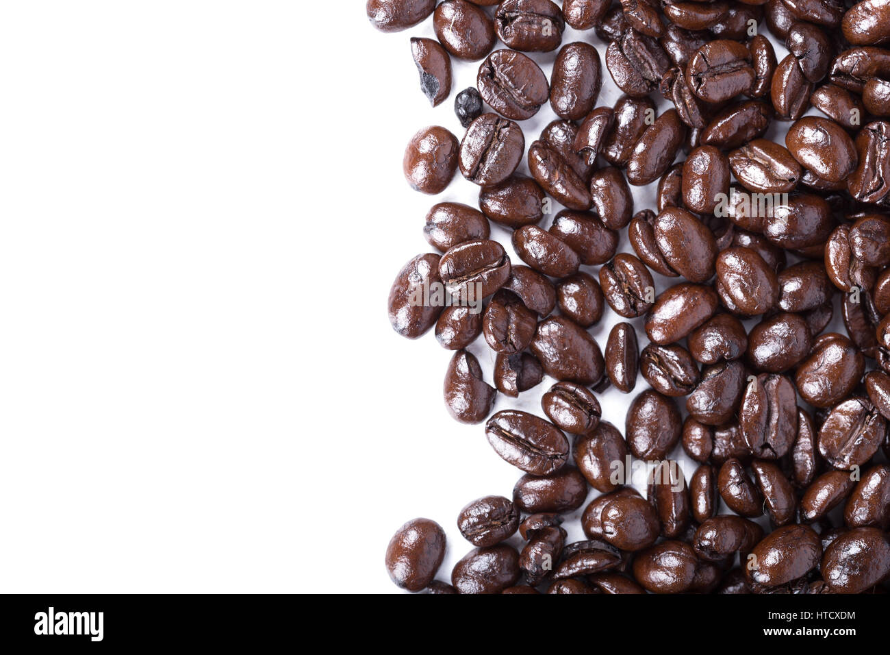 Coffee beans isoalted on white background blank for text Stock Photo ...